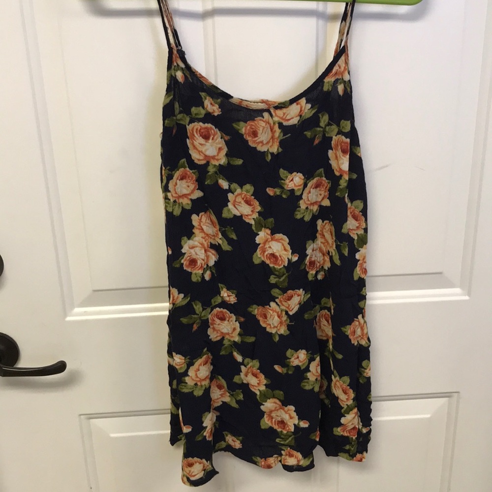 Forever 21 Sun Dress, Roses and Navy, S